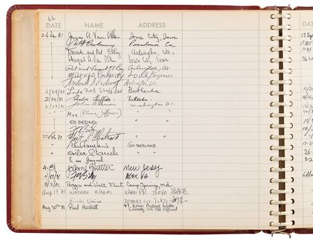 Lot #8431 National Air and Space Museum Signed Guestbook with Lindbergh, Aldrin, Collins, Irwin, Cernan, Sagan, and Roddenberry - Image 18