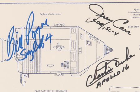 Lot #8438 Apollo and Skylab Astronauts (9) Signed Print - 16˝ x 12˝ - Image 2