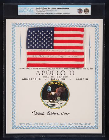 Lot #8174 Apollo 11 Flown American Flag - From the Personal Collection of Michael Collins - Image 2