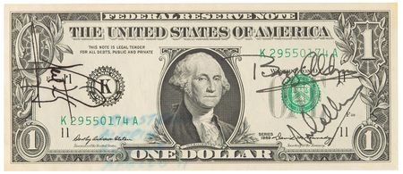 Lot #8190 Apollo 11 Crew-Signed $1 Dollar Bill