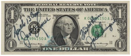 Lot #8272 Apollo 13 Crew-Signed $1 Dollar Bill