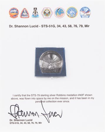 Lot #8538 STS-79 Flown Robbins Medallion - From the Personal Collection of Shannon Lucid - Image 3
