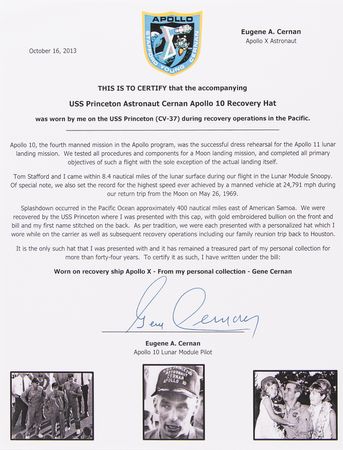 Lot #8162 Apollo 10 Recovery Baseball Cap - From the Personal Collection of Gene Cernan - Image 7