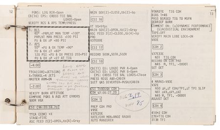 Lot #8152 Apollo 9 Flown Lunar Module Rendezvous Procedures Checklist - From the Personal Collection of Jim McDivitt - Image 13
