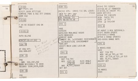 Lot #8152 Apollo 9 Flown Lunar Module Rendezvous Procedures Checklist - From the Personal Collection of Jim McDivitt - Image 15