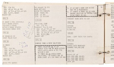 Lot #8152 Apollo 9 Flown Lunar Module Rendezvous Procedures Checklist - From the Personal Collection of Jim McDivitt - Image 16