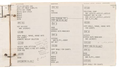 Lot #8152 Apollo 9 Flown Lunar Module Rendezvous Procedures Checklist - From the Personal Collection of Jim McDivitt - Image 17
