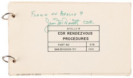 Lot #8152 Apollo 9 Flown Lunar Module Rendezvous Procedures Checklist - From the Personal Collection of Jim McDivitt - Image 3