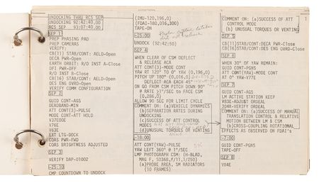 Lot #8152 Apollo 9 Flown Lunar Module Rendezvous Procedures Checklist - From the Personal Collection of Jim McDivitt - Image 4