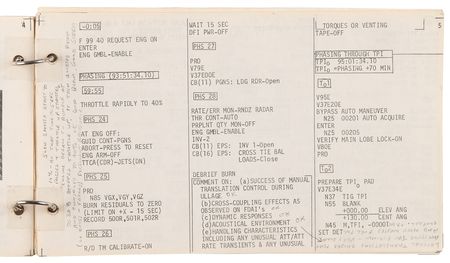 Lot #8152 Apollo 9 Flown Lunar Module Rendezvous Procedures Checklist - From the Personal Collection of Jim McDivitt - Image 7