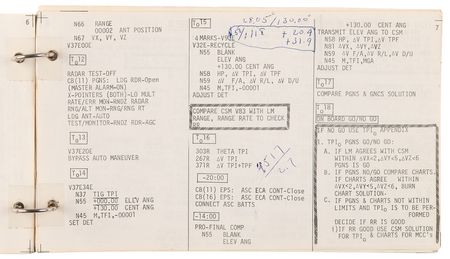 Lot #8152 Apollo 9 Flown Lunar Module Rendezvous Procedures Checklist - From the Personal Collection of Jim McDivitt - Image 8