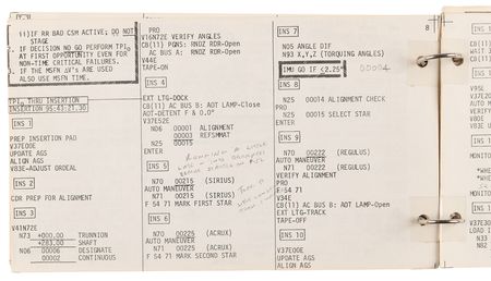 Lot #8152 Apollo 9 Flown Lunar Module Rendezvous Procedures Checklist - From the Personal Collection of Jim McDivitt - Image 9