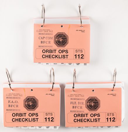Lot #8534 STS-112 Archive of (50+) Astronaut and Mission Control-Used Cue Cards and Flight Data File Checklists - Image 16