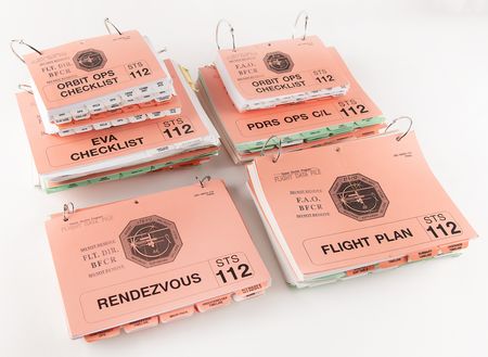 Lot #8534 STS-112 Archive of (50+) Astronaut and Mission Control-Used Cue Cards and Flight Data File Checklists - Image 3
