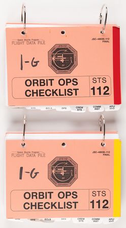 Lot #8534 STS-112 Archive of (50+) Astronaut and Mission Control-Used Cue Cards and Flight Data File Checklists - Image 5