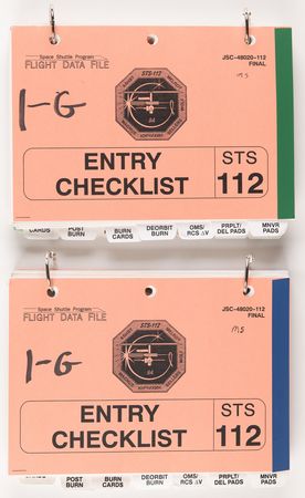 Lot #8534 STS-112 Archive of (50+) Astronaut and Mission Control-Used Cue Cards and Flight Data File Checklists - Image 6