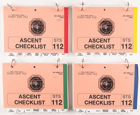 Lot #8534 STS-112 Archive of (50+) Astronaut and Mission Control-Used Cue Cards and Flight Data File Checklists - Image 7