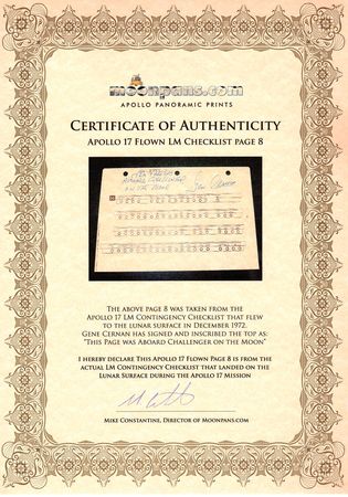 Lot #8398 Apollo 17 Surface-Flown Lunar Module Contingency Checklist Page - From the Personal Collection of Gene Cernan - Image 4