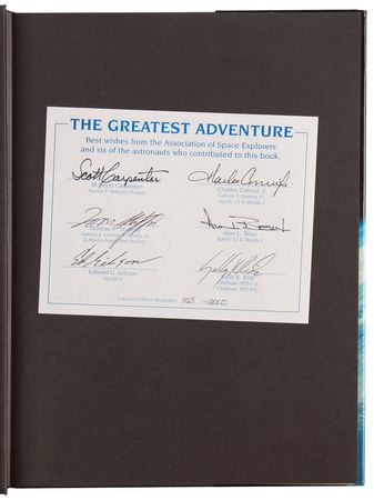 Lot #8439 Astronauts Signed Book - The Greatest Adventure (Ltd. Ed. #158/2000), with Carpenter, Conrad, and Bean - Image 4