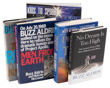 Lot #8207 Buzz Aldrin (5) Signed Books - Image 1