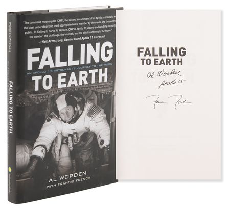 Lot #8365 Al Worden Signed Book and Insert - Falling to Earth - Image 1