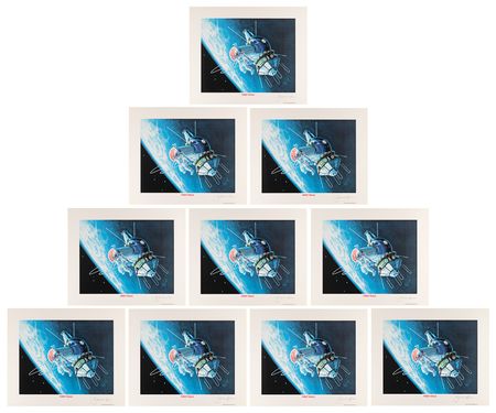 Lot #8642 Alexei Leonov (10) Signed Prints - 'First Walk' - Each 20? x 16.5? - Image 1