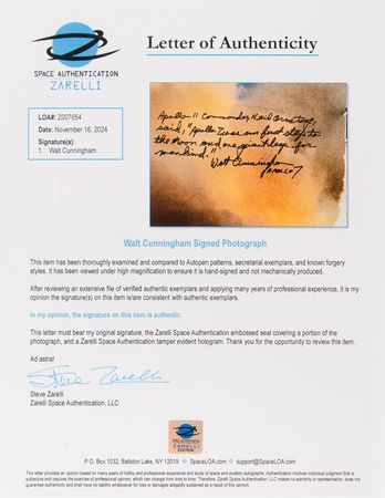 Lot #8136 Walt Cunningham Oversized Signed Photograph: 