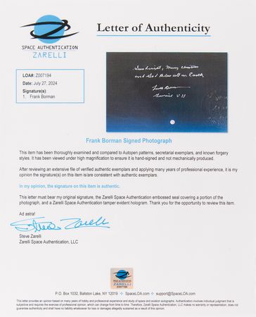 Lot #8084 Frank Borman Oversized Signed Photograph - Image 3