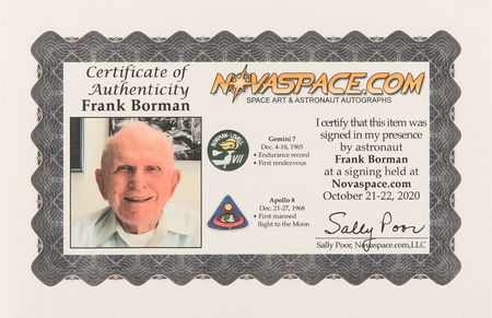 Lot #8084 Frank Borman Oversized Signed Photograph - Image 4