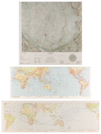 Lot #8404 Apollo 17 (3) Charts: Flight Chart, Earth Orbit Chart, and Lunar Map - Image 1