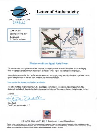 Lot #8517 Wernher von Braun Signed Commemorative Cover - Image 2