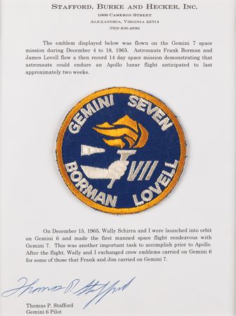 Lot #8076 Gemini 7 Flown Patch - From the Personal Collection of Tom Stafford - Image 3