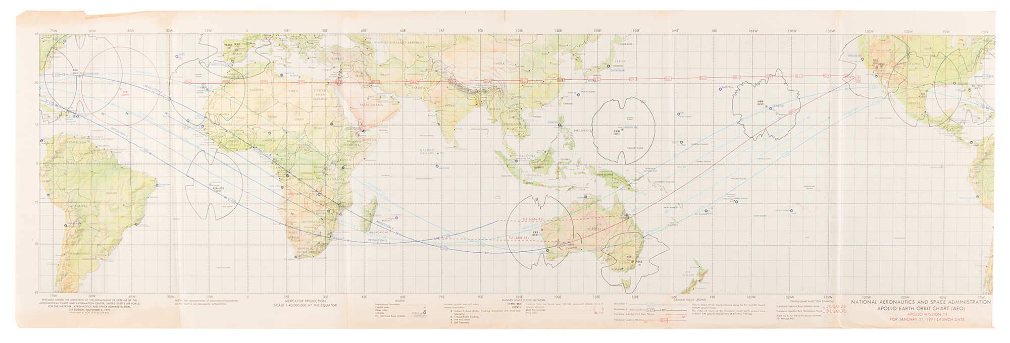 Apollo 14 Lot of (3) NASA Orbit and Plotting Charts | RR Auction