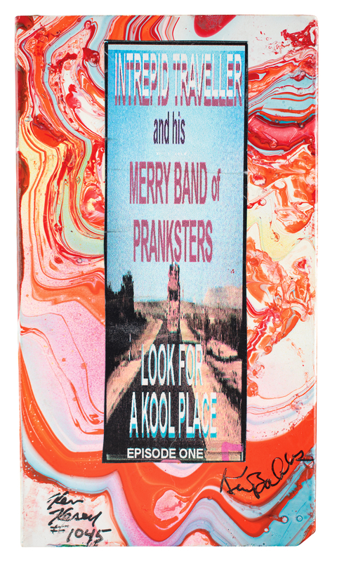 Lot 640 Ken Kesey Signed VHS Tape Case - 'Intrepid Traveller and his Merry Band of Pranksters'