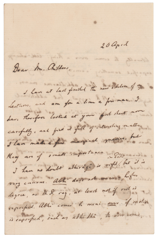 Lot 383 Max Muller Autograph Letter Signed