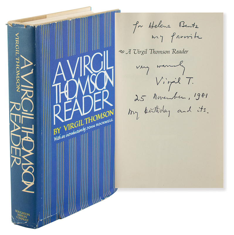 Lot 711 Virgil Thomson Signed Book