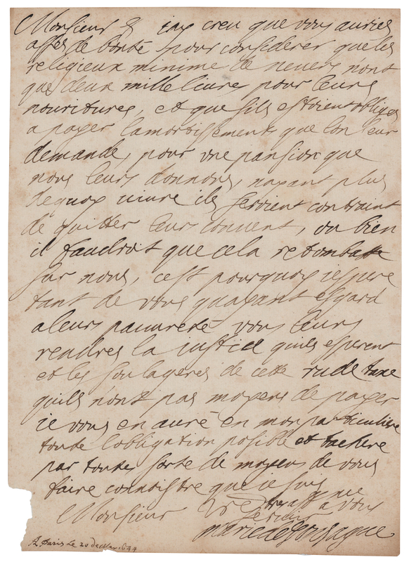 Lot 342 Marie Louise Gonzaga Autograph Letter Signed