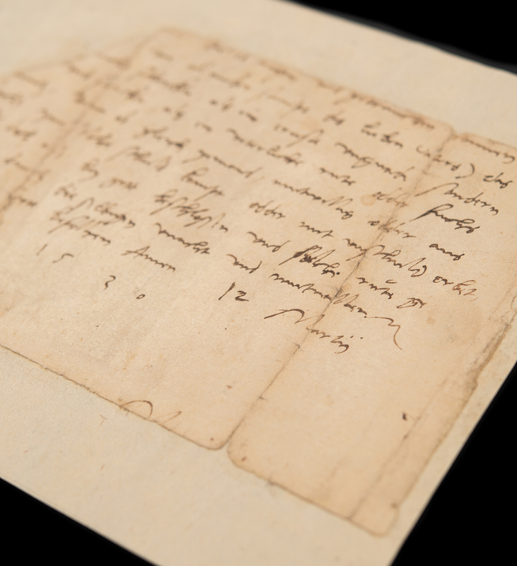 Lot 252 Martin Luther Partial Autograph Letter Signed on Religion: 