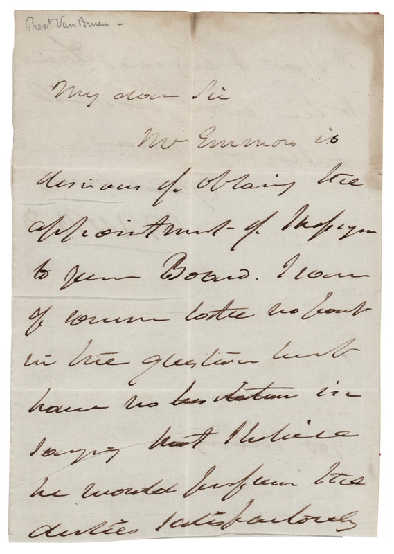 Lot 204 Martin Van Buren Autograph Letter Signed