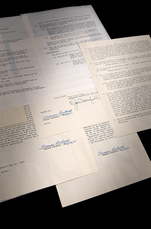 Lot 574 Norman Rockwell (3) Documents Signed for 'Stagecoach' Artwork