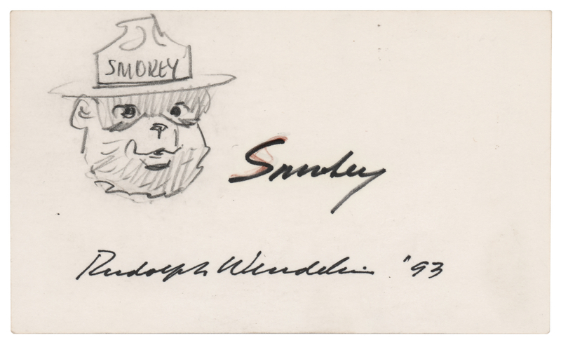 Lot 603 Rudolph Wendelin Original Sketch of Smokey Bear