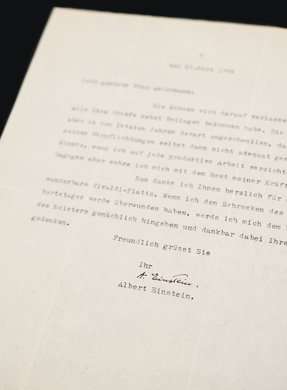 Lot 279 Albert Einstein Typed Letter Signed, Sending Thanks for 