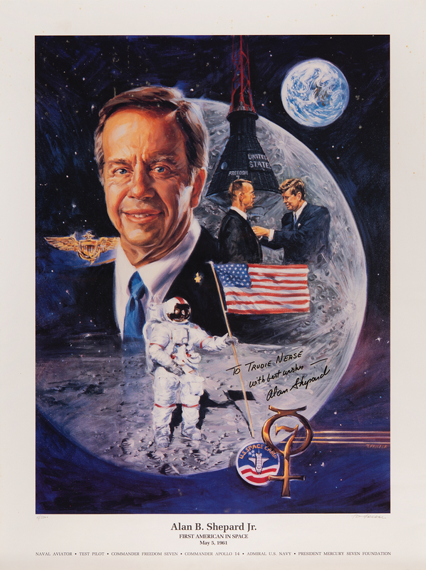 Lot 561 Alan Shepard Signed Print - 'First American in Space' (Ltd. Ed. #8/2000)