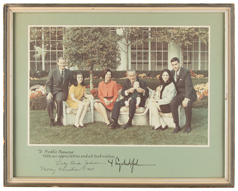 Lot 120 Lyndon and Lady Bird Johnson Signed Photograph as President and First Lady - 