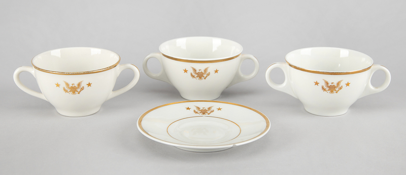 Lot 44 John F. Kennedy: Presidential China from the 'Honey Fitz' (4-Piece Tea Cup and Saucer Set)