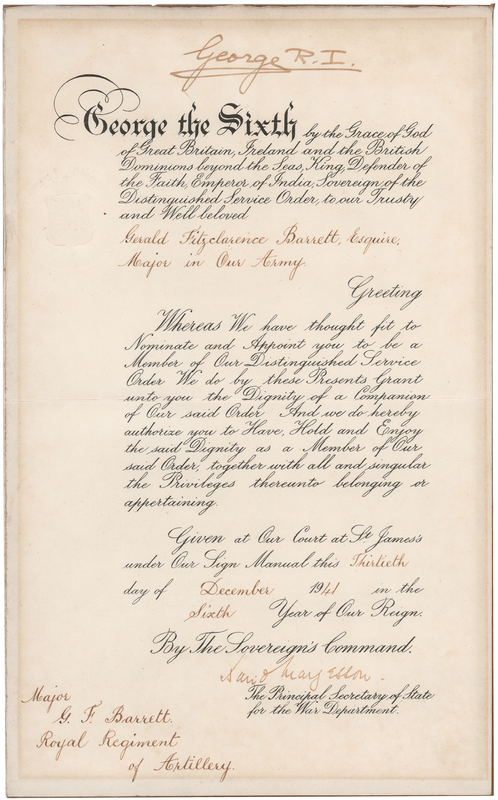 Lot 369 King George VI World War II-Dated Document Signed