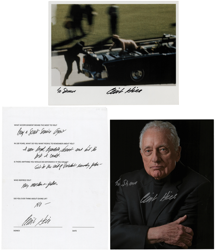 Lot 361 Kennedy Assassination: Clint Hill (3) Signed Items