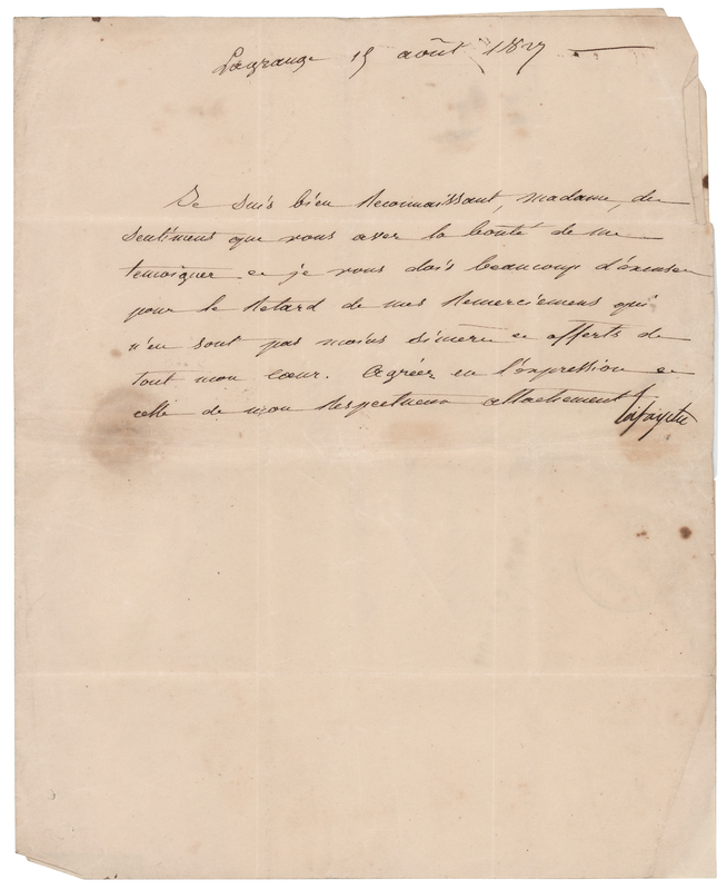 Lot 443 Marquis de Lafayette Letter Signed