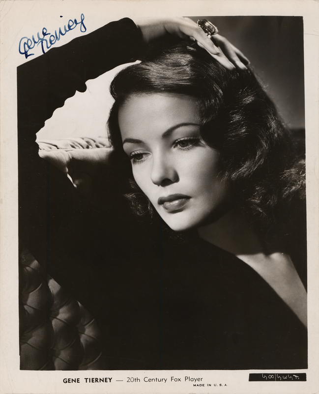 Lot 925 Gene Tierney Signed Photograph