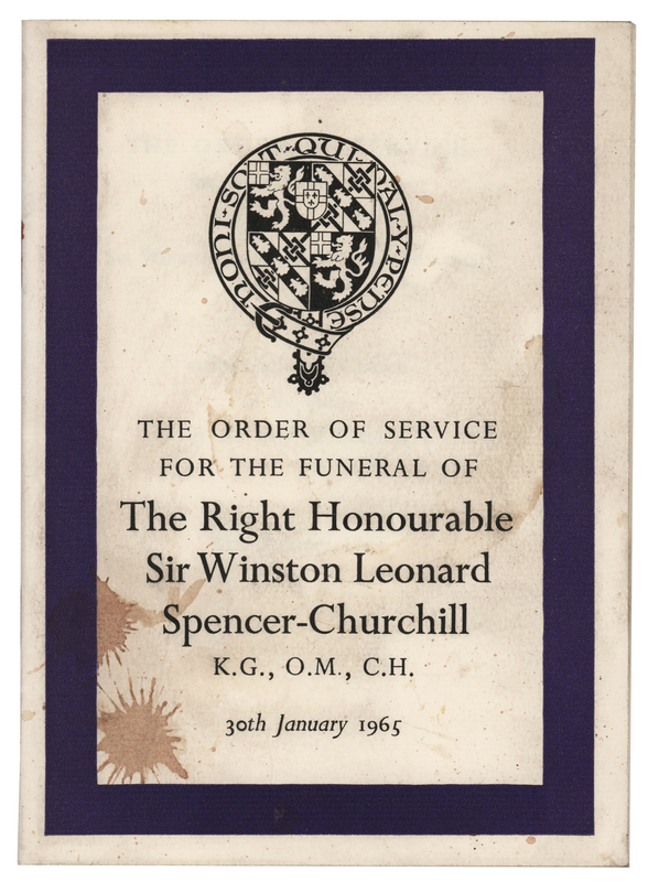 Lot 327 Winston Churchill Funeral Program